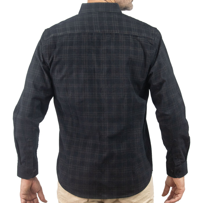 Camisa de Pana Cuadros Gris Manga Larga 100% Algodón 2510234