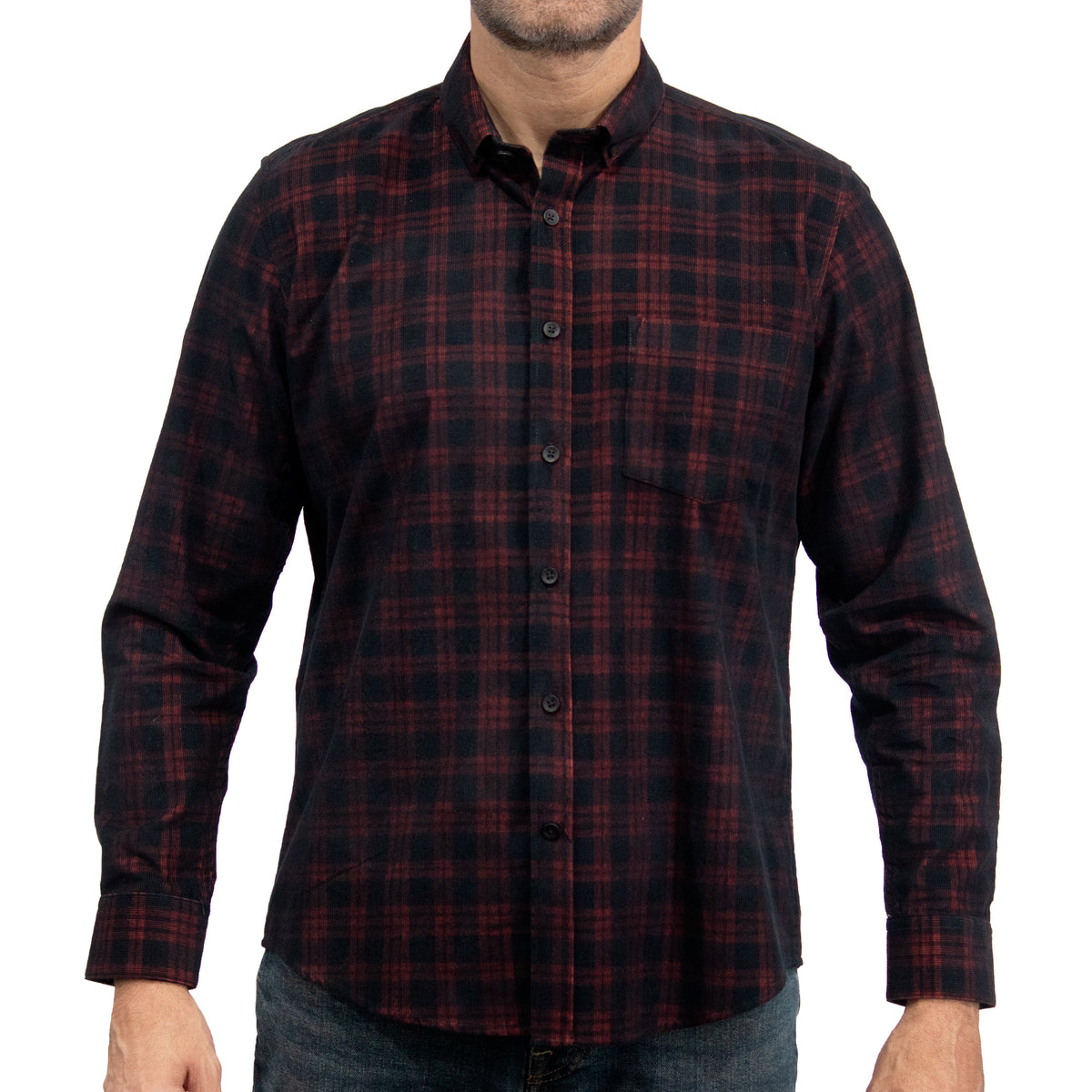 Camisa Pana Roja Cuadros Manga Larga 100% Algodón 2510235
