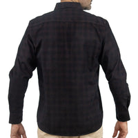 Camisa de Pana con Cuadros Negra Manga Larga 100% Algodón 2510236