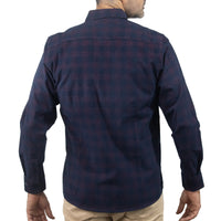 Camisa de Pana Cuadros Azul Manga Larga 100% Algodón 2510239