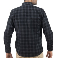 Camisa de Pana Cuadros Negra Manga Larga 100% Algodón 2510241