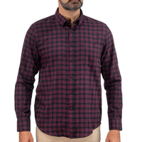 Camisa Franela Guinda Cuadros Manga Larga 2510242
