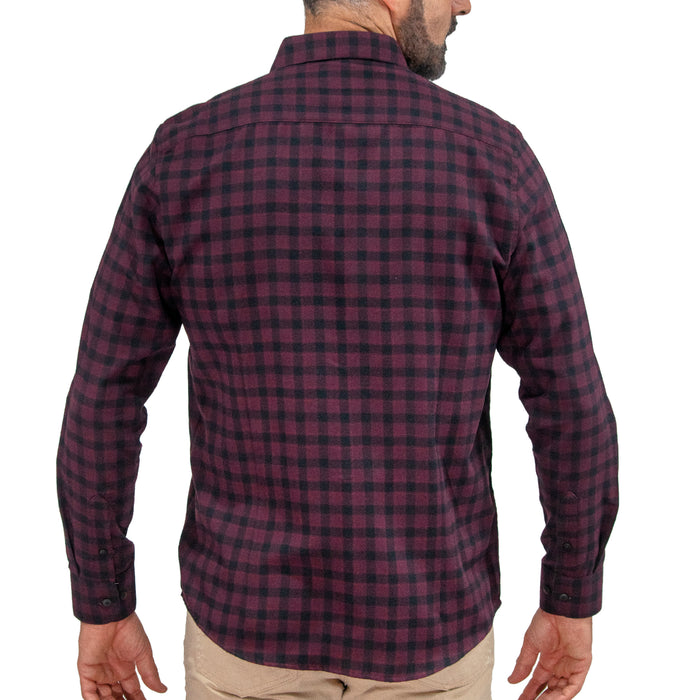 Camisa Franela Guinda Cuadros Manga Larga 2510242