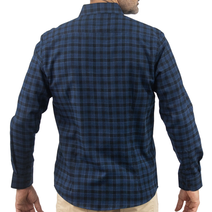 Camisa de Franela Cuadros Azul Manga Larga 2510243 - dioromx