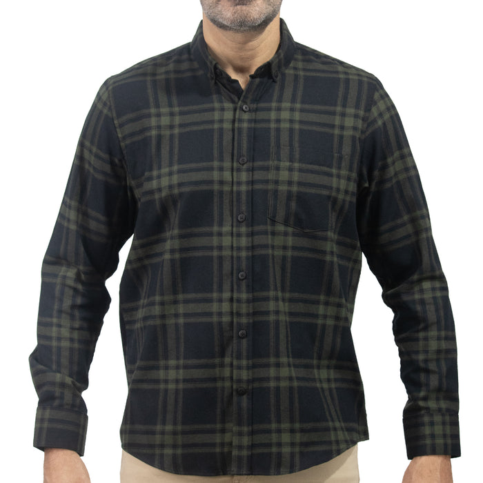 Camisa de Franela Cuadros Negra Manga Larga 2510245 - dioromx