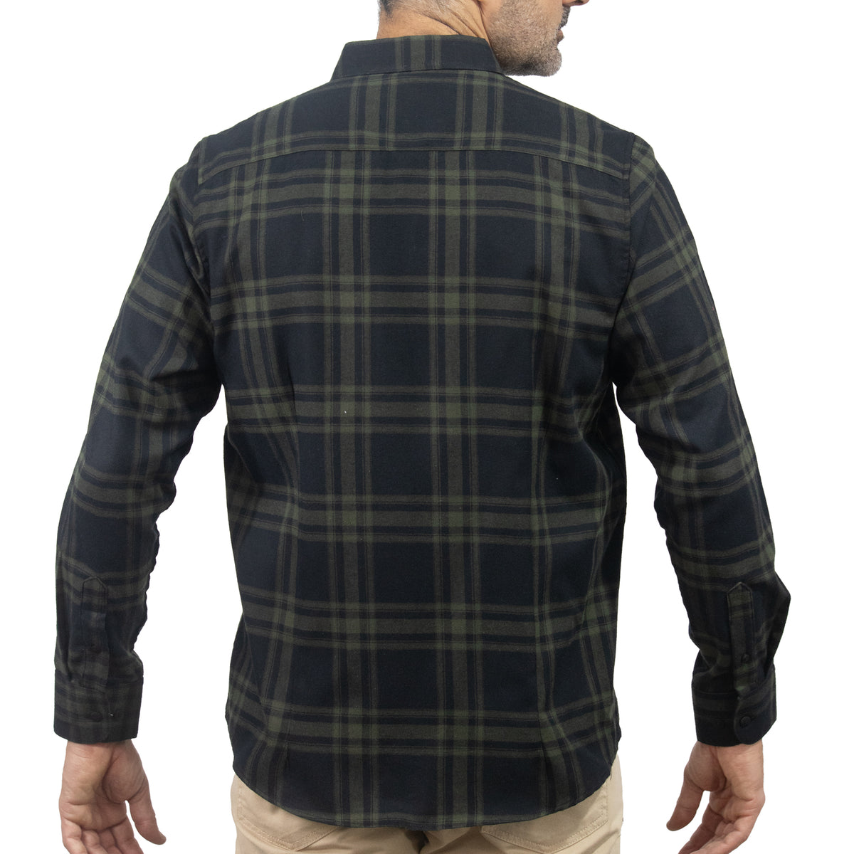 Camisa de Franela Cuadros Negra Manga Larga 2510245 - dioromx