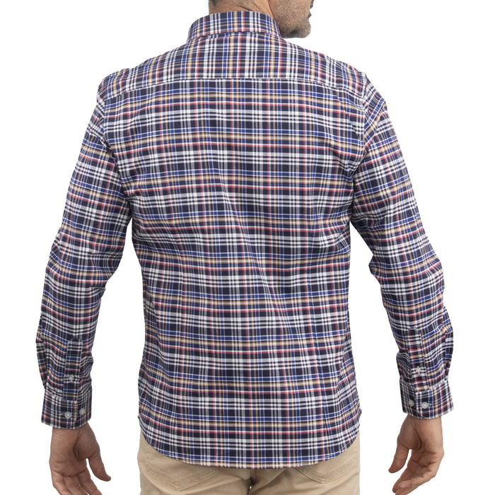 Camisa de Cuadros Azul Manga Larga 100% Algodón 2510260 - dioromx