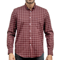 Camisa Cuadros Roja Manga Larga 100% Algodón 2510261