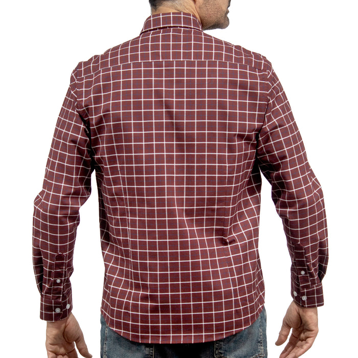 Camisa Cuadros Roja Manga Larga 100% Algodón 2510261