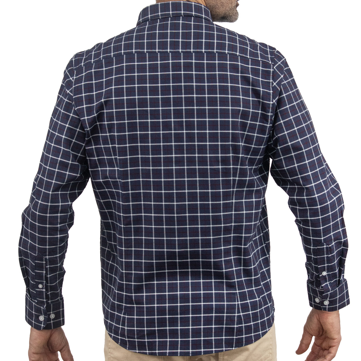 Camisa Azul de Cuadros Manga Larga 100% Algodón 2510262 - dioromx