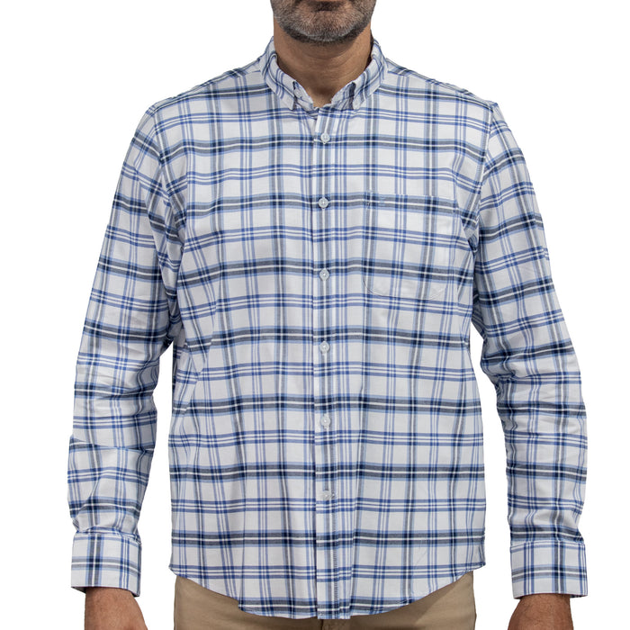 Camisa de Cuadros Azul Manga Larga 100% Algodón 2510265