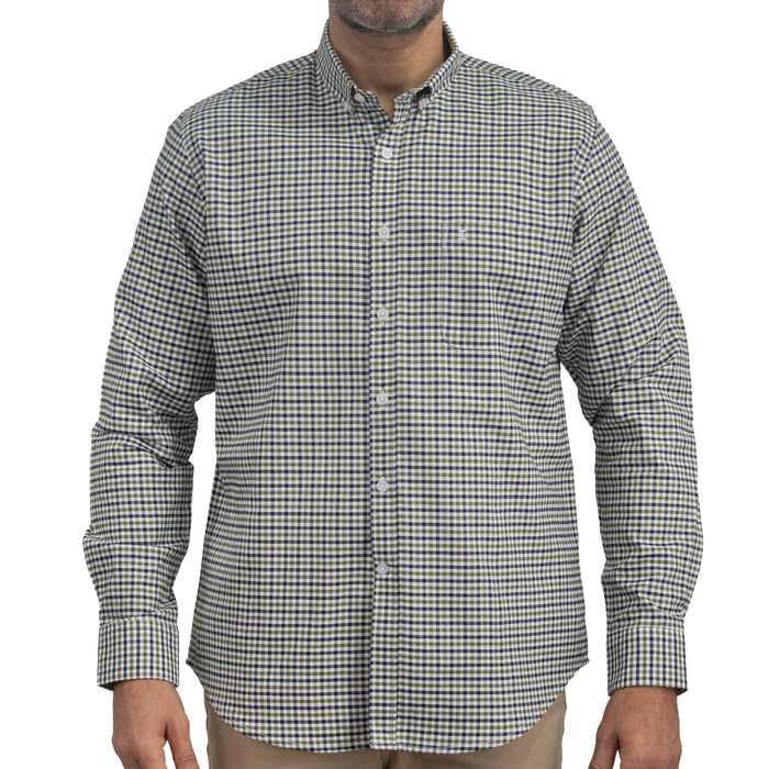 Camisa de Cuadros Verde Manga Larga 100% Algodón 2510266 - dioromx