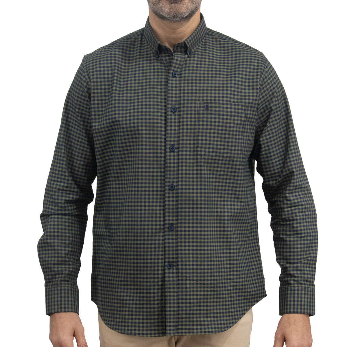 Camisa de Cuadros Verde Manga Larga 100% Algodón 2510267 - dioromx