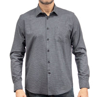 Camisa Cuadros Gris Manga Larga 100% Algodón 2510268