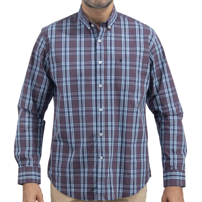 Camisa de Cuadros Azul Manga Larga 100% Algodón 2510269