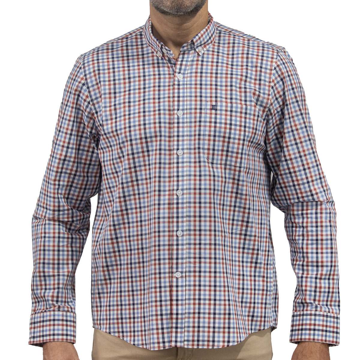 Camisa de Cuadros Multicolor Manga Larga 100% Algodón 2510271 - dioromx