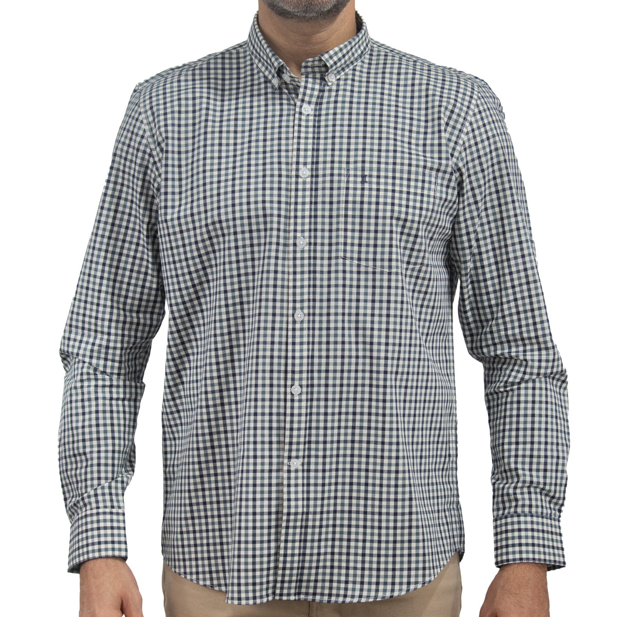 Camisa de Cuadros Azul Manga Larga 100% Algodón 2510273 - dioromx