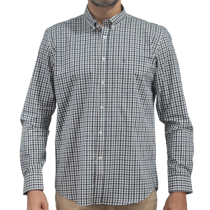 Camisa de Cuadros Azul Manga Larga 100% Algodón 2510273 - dioromx