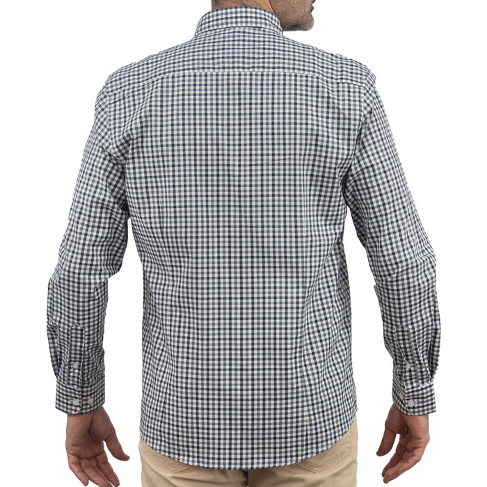 Camisa de Cuadros Azul Manga Larga 100% Algodón 2510273 - dioromx