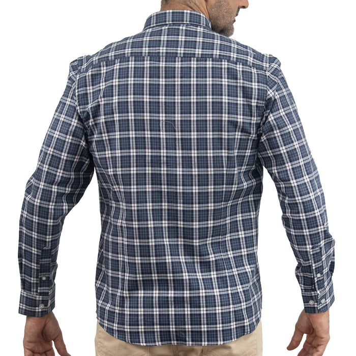 Camisa de Cuadros Azul Manga Larga 100% Algodón 2510275 - dioromx