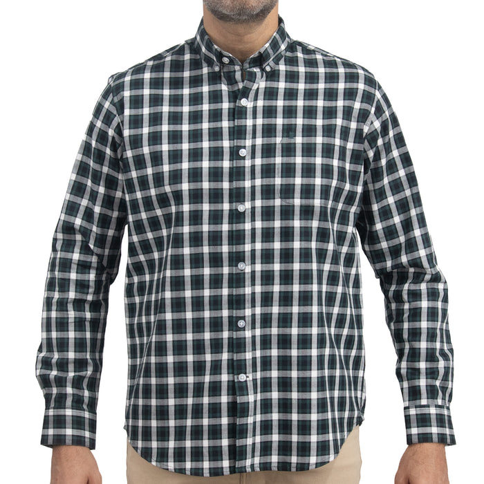 Camisa de Cuadros Verde Manga Larga 100% Algodón 2510279 - dioromx