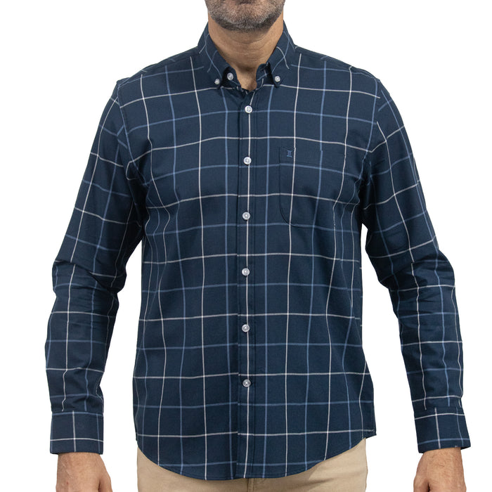 Camisa de Cuadros Azul Manga Larga 100% Algodón 2510280 - dioromx