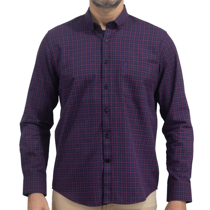 Camisa de Cuadros Morada Manga Larga 100% Algodón 2510281 - dioromx