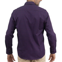 Camisa de Cuadros Morada Manga Larga 100% Algodón 2510281 - dioromx