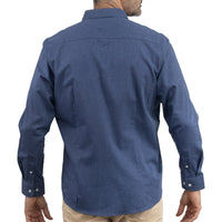 Camisa Azul Lisa Manga Larga 100% Algodón 2510284