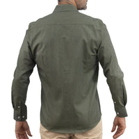 Camisa de Verde Lisa Manga Larga 100% Algodón 2510285