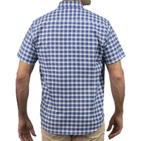 Camisa Azul de Cuadros Manga Corta 100% Algodón 2510286