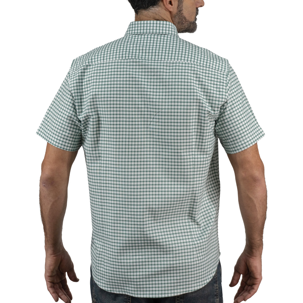 Camisa Cuadros Verde Manga Corta 100% Algodón 2510289 - dioromx