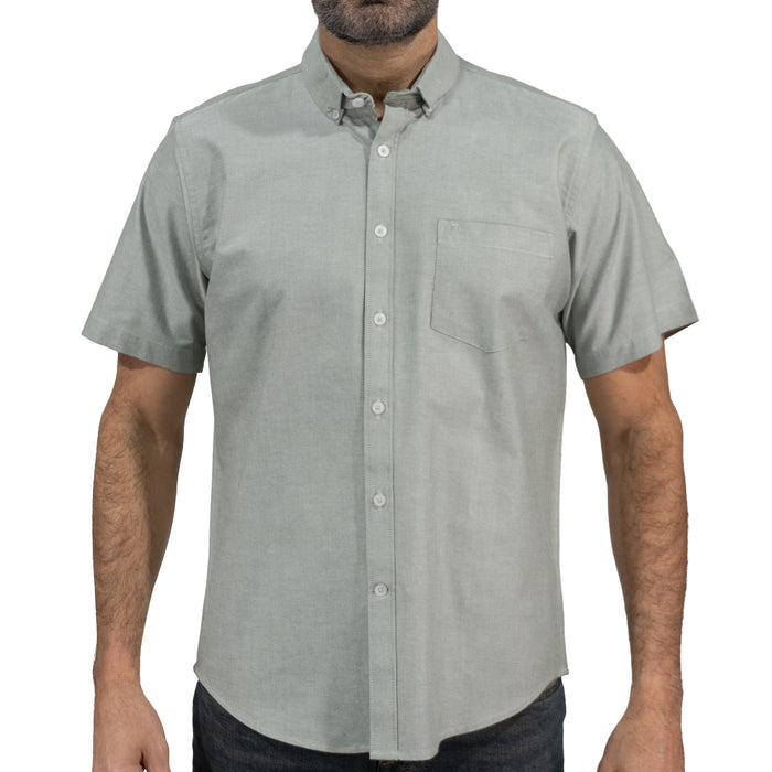 Camisa Gris Lisa Manga Corta 100% Algodón 2510292 - dioromx