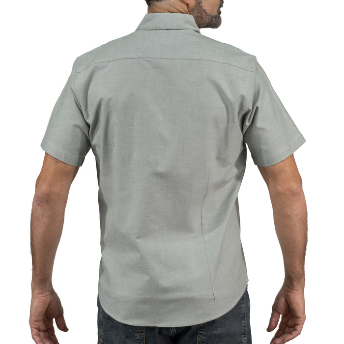 Camisa Gris Lisa Manga Corta 100% Algodón 2510292 - dioromx