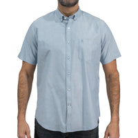 Camisa Azul Lisa Manga Corta 100% Algodón 2510294 - dioromx
