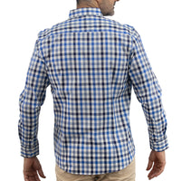 Camisa de Cuadros Azul Manga Larga 100% Algodón 2512301