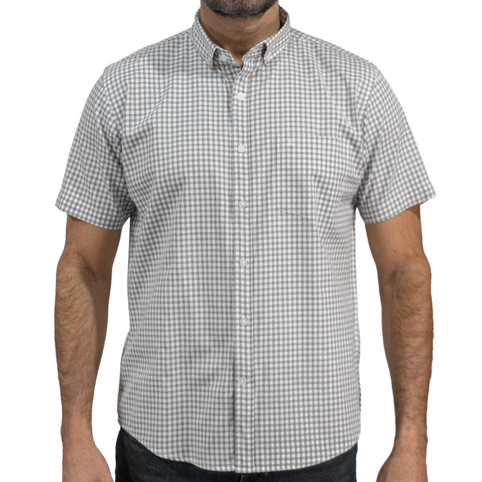 Camisa Cuadros Gris Manga Corta 100% Algodón 2512308 - dioromx