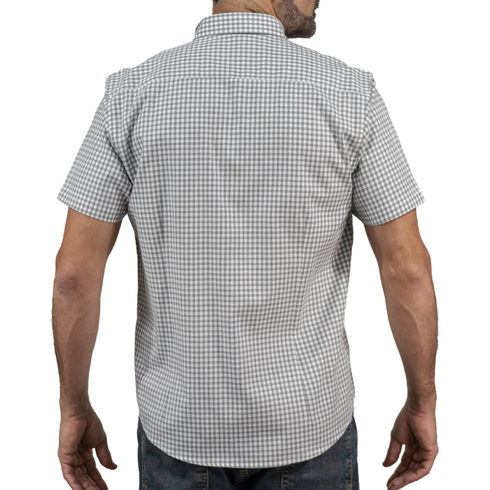 Camisa Cuadros Gris Manga Corta 100% Algodón 2512308 - dioromx