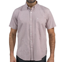 Camisa Cuadros Guinda Manga Corta 100% Algodón 2512309 - dioromx