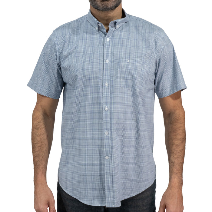 Camisa Cuadros Azul Manga Corta 100% Algodón 2512310 - dioromx