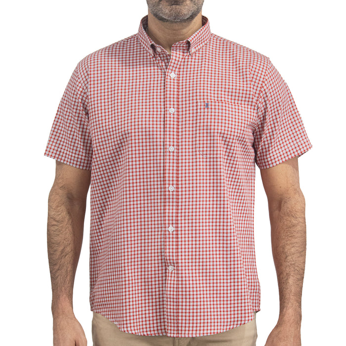 Camisa Roja de Cuadros Manga Corta 100% Algodón 2512311