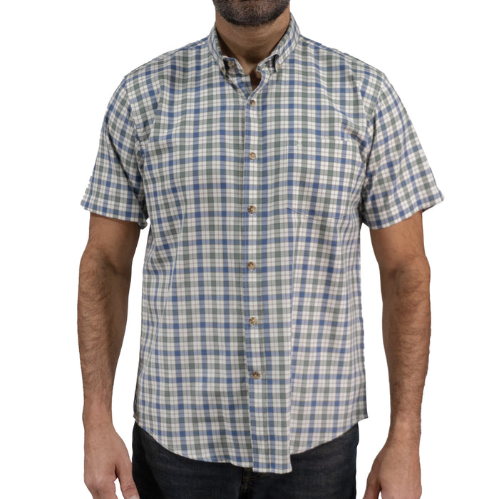 Camisa Cuadros Verde Manga Corta 100% Algodón 2512313 - dioromx