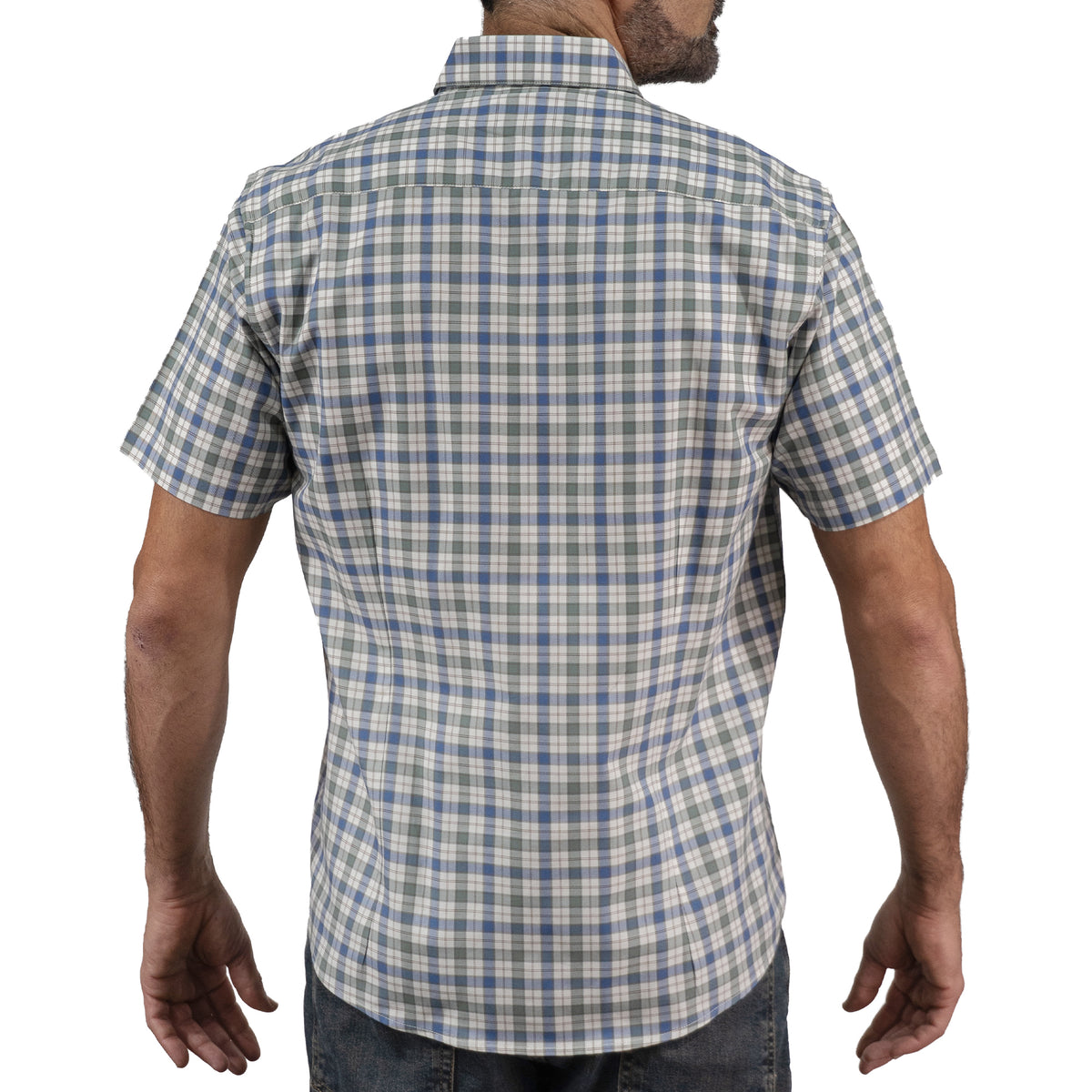 Camisa Cuadros Verde Manga Corta 100% Algodón 2512313 - dioromx