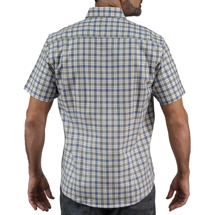 Camisa Cuadros Verde Manga Corta 100% Algodón 2512313 - dioromx