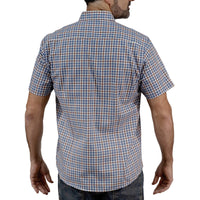 Camisa Cuadros Azul Manga Corta 100% Algodón 2512314 - dioromx