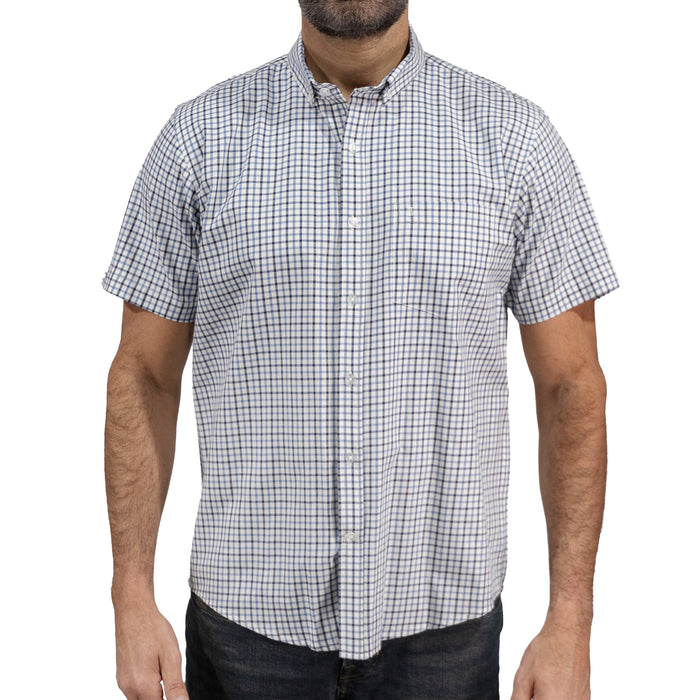 Camisa Cuadros Azul Manga Corta 100% Algodón 2512315 - dioromx