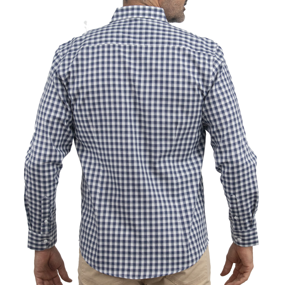 Camisa Azul de Cuadros Manga Larga 100% Algodón 2516003