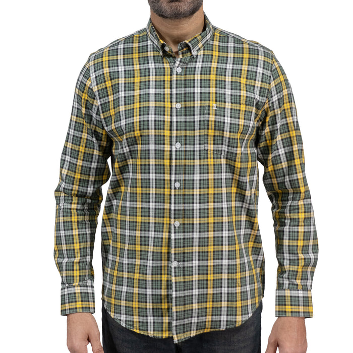 Camisa Cuadros Verde Manga Larga 100% Algodón 2516027 - dioromx