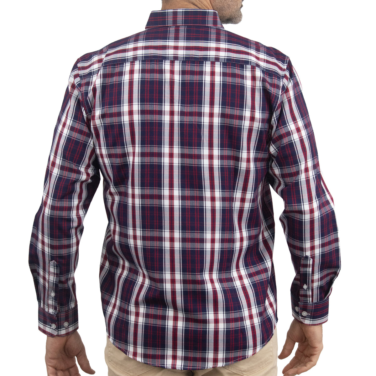 Camisa con Cuadros Roja Manga Larga 100% Algodón 2516029 - dioromx