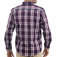 Camisa con Cuadros Roja Manga Larga 100% Algodón 2516029 - dioromx